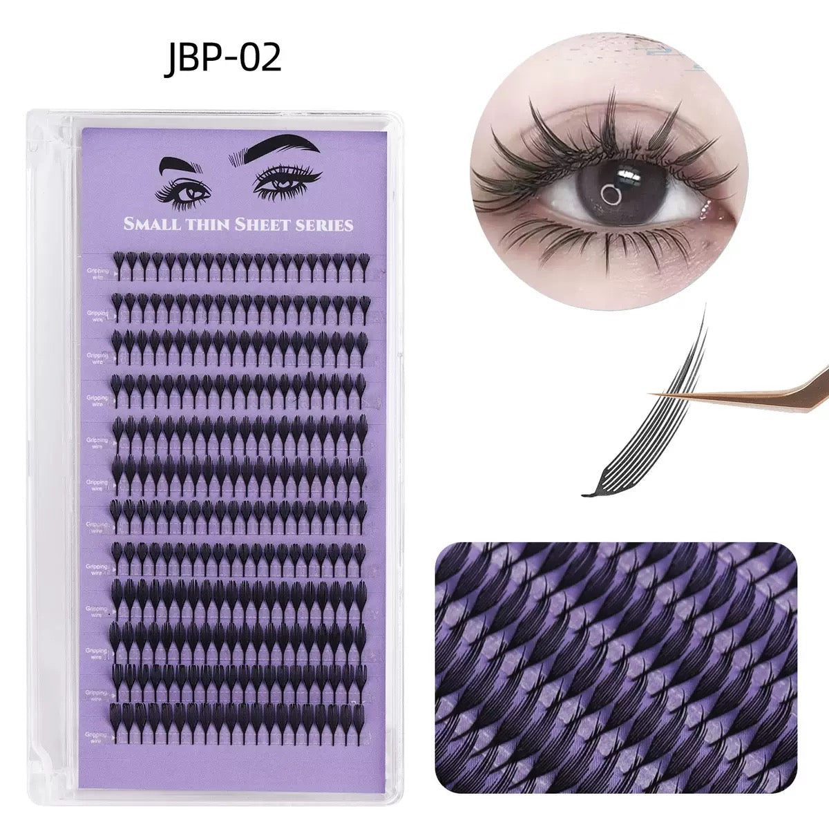 Manga Spike Cluster Lash Extensions – D Curl Wispy Spikes, Mixed Length, Salon Professional Lash Set