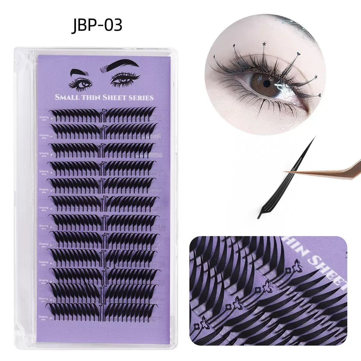 Manga Spike Cluster Lash Extensions – D Curl Wispy Spikes, Mixed Length, Salon Professional Lash Set