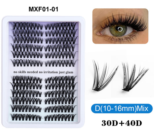 Upgraded Manga Style Cluster Lash Extensions – 3D Wispy Volume, Natural Yet Dramatic, DIY Lash Set